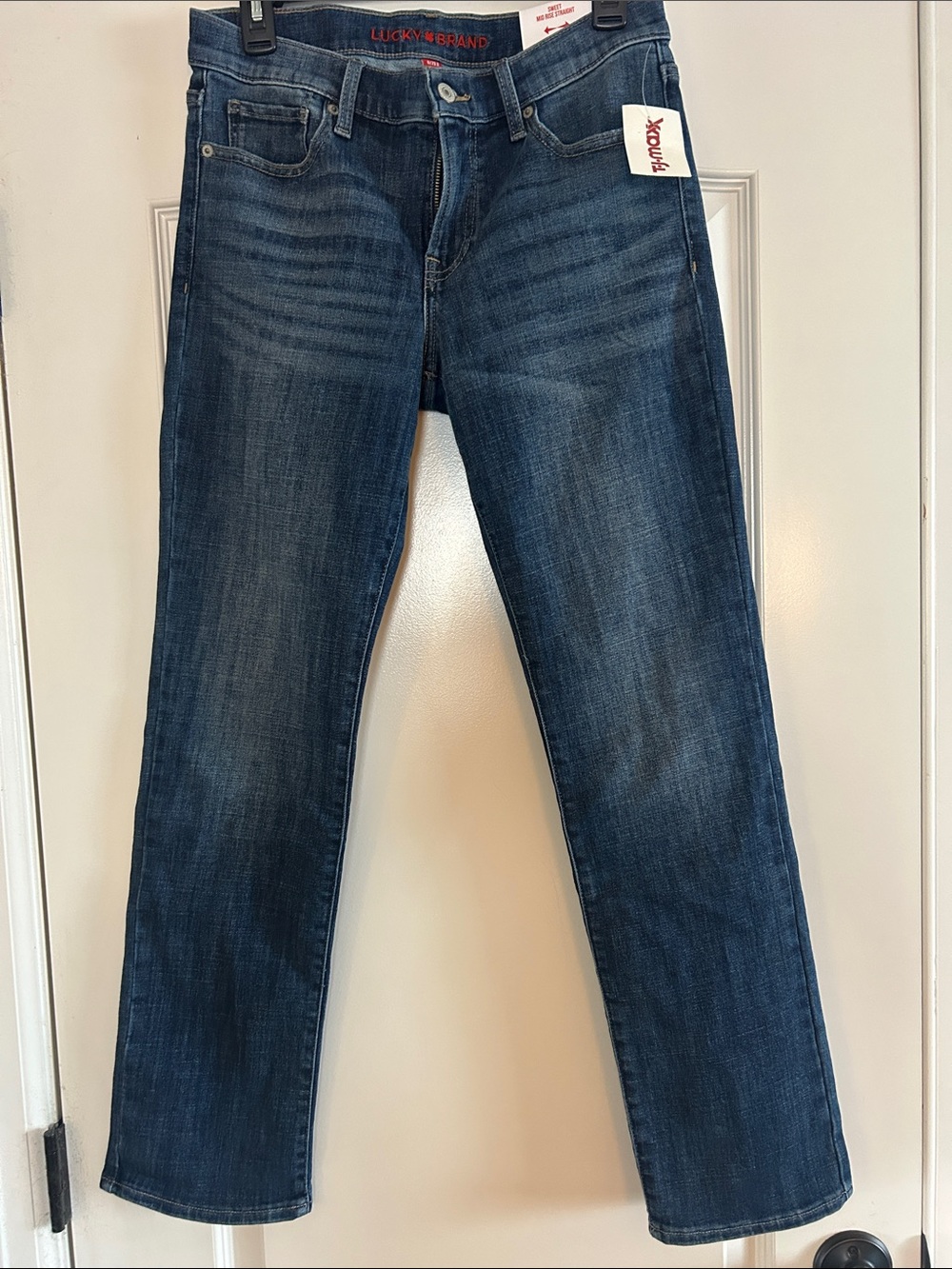Lucky Brand Medium-Dark Blue Straight Leg Jeans